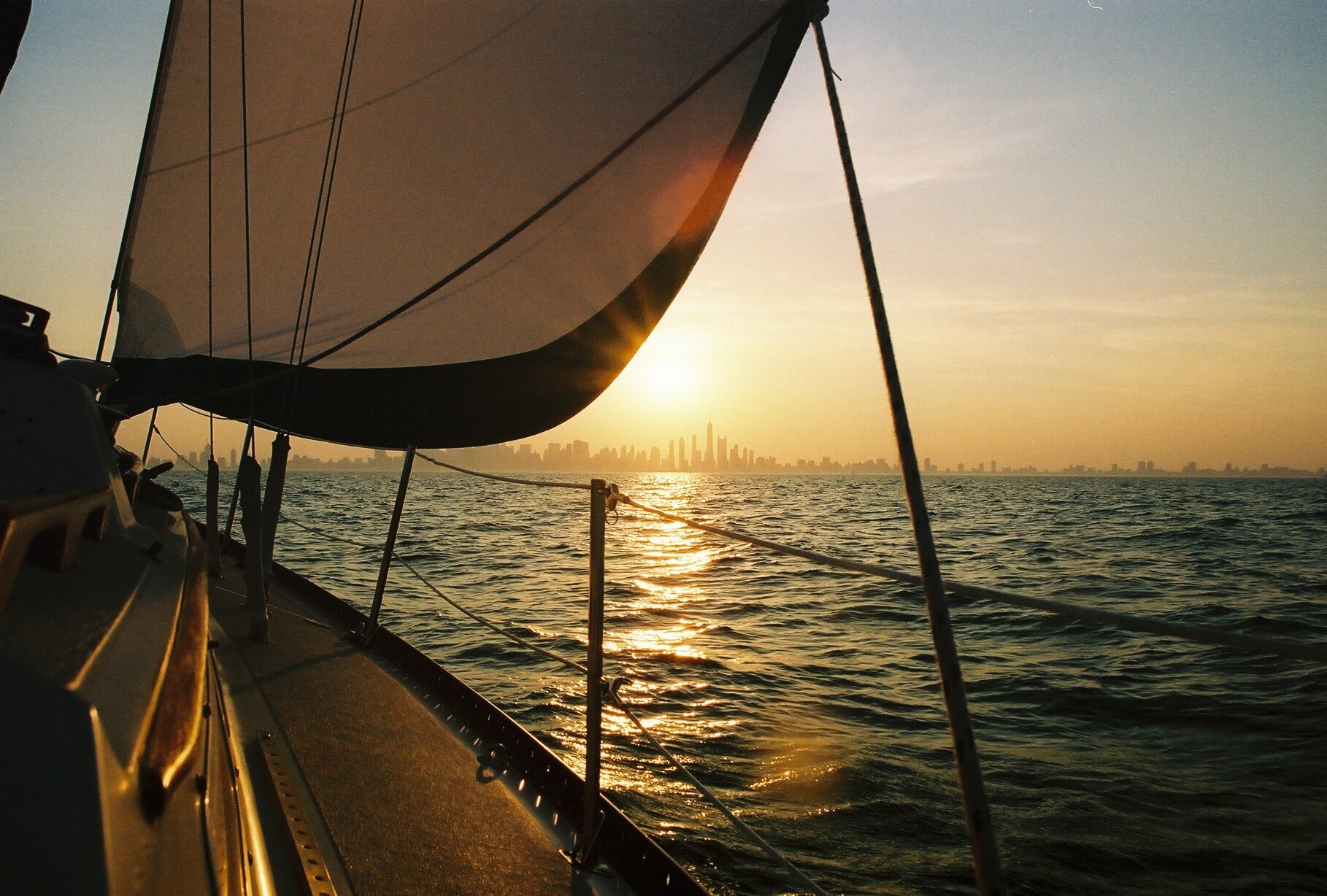 Chicago Skyline at Sunset from Lake Michigan